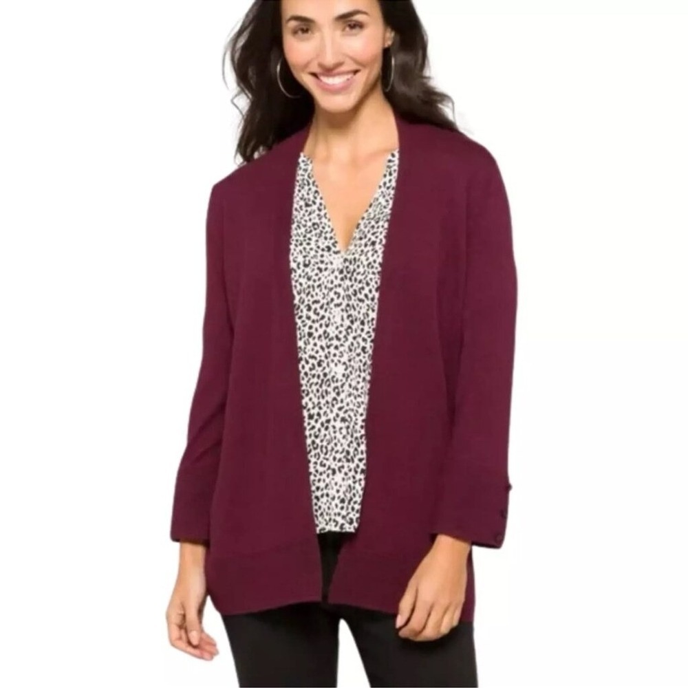 Evolution by Cyrus NWT Ancho Chili burgundy cardigan women's small